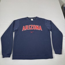 Arizona Wildcats Sweatshirt Mens Medium Nike Blue Center Swoosh Basketball NCAA