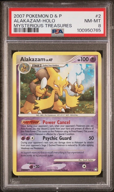 Pokemon Alakazam Holo Mysterious Treasures 2/123 PSA 8