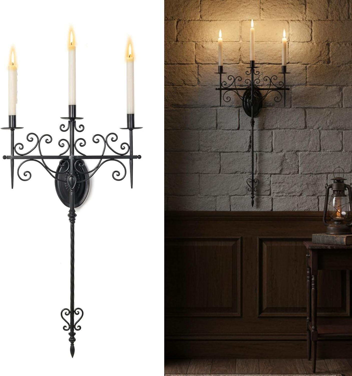 &ndash; Large Wrought Iron Wall Mounted