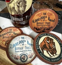 Famous Bourbon Theme Coasters Set Of 4. Buffalo Trace. Man Cave Gift
