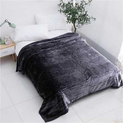 Kunstfell Nerz Überwurf Schlafsofa weiche flauschige Decke 200x240cm Double anthrazit grau