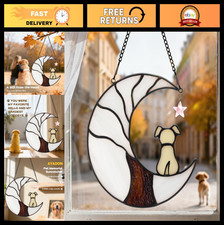 Handmade Dog Memorial Suncatcher - Stained Glass Window Hanging, Pet Loss Gift,