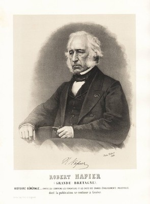 Robert Napier Scottish marine engineer Clyde shipbuilding Portrait Litho 1868