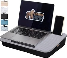 Laptop Lap Desk with Holder, Pillow Cushion Desks Fit Laptops up to 15.6", Tr...