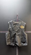Vintage Harley-Davidson HOG Leather Vest Eagle Patch Snap Front Men's Black