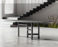 KüChentisch Esszimmertisch Ausziehbarer Design Luxus Holz Grau Tisch