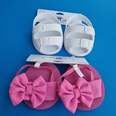 Build A Bear Sandalen Strandkleidung 2026 Edition rosa weiß Paar Schuhe neu mit Etikett 