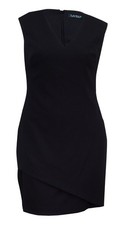 Lauren Ralph Lauren Women's Deep V-Neck Solid Dress (12, Black) 190232593798