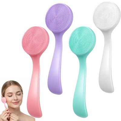 4 Pcs Silicone Face Brush Manual Facial Cleansing Pink, Blue, Purple, White