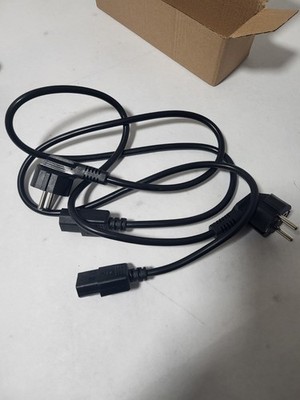 3 Feet Pair Schuko To C13 Power Adapter Cables 18AWG Used Mint