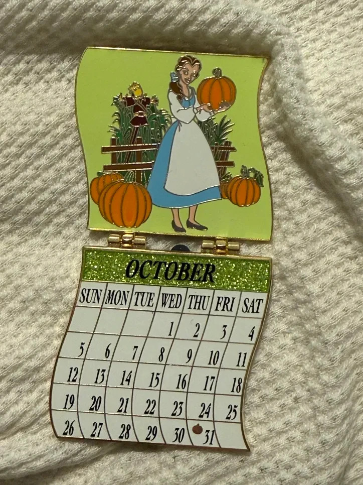 Disney DSSH DSF Princess Calendar Chip & Belle Pin Beauty & Beast October