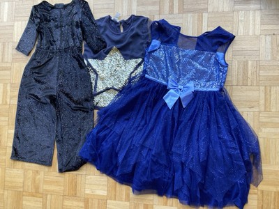 Glitzer Paket, Mädchen Kleidung Alter 8-12, Party Kleid, Overall, Monsun Stern Top
