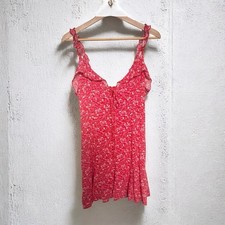Zara Floral flirty Red Women's mini summer dress boho romantic M