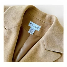 Vintage Camel Color Wool Cashmere Trench Coat Women’s 12 Tan Madison Studio