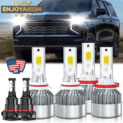 For Chevrolet Tahoe 2007-2015 LED Headlight High Low Beam Fog Light Bulb 6x