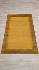 Indo Gabbeh Teppich Border 120x180cm gelb handgeknüpft Schurwolle 41