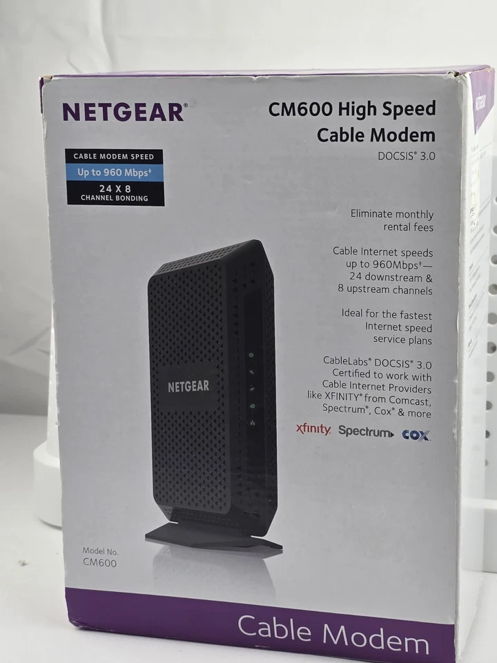 Netgear CM600 Docsis 3.0 Cable Modem. Max Download Speeds Of 960mbps. - Image 2 of 4