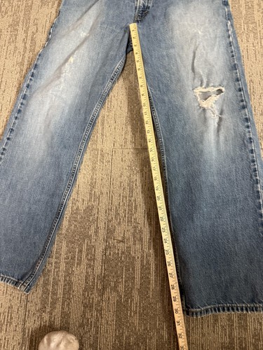 Levis 569 Jeans Herren 34x32 Blau Loose Straight Denim Distressed Löcher Verwaschen - Bild 4 von 8