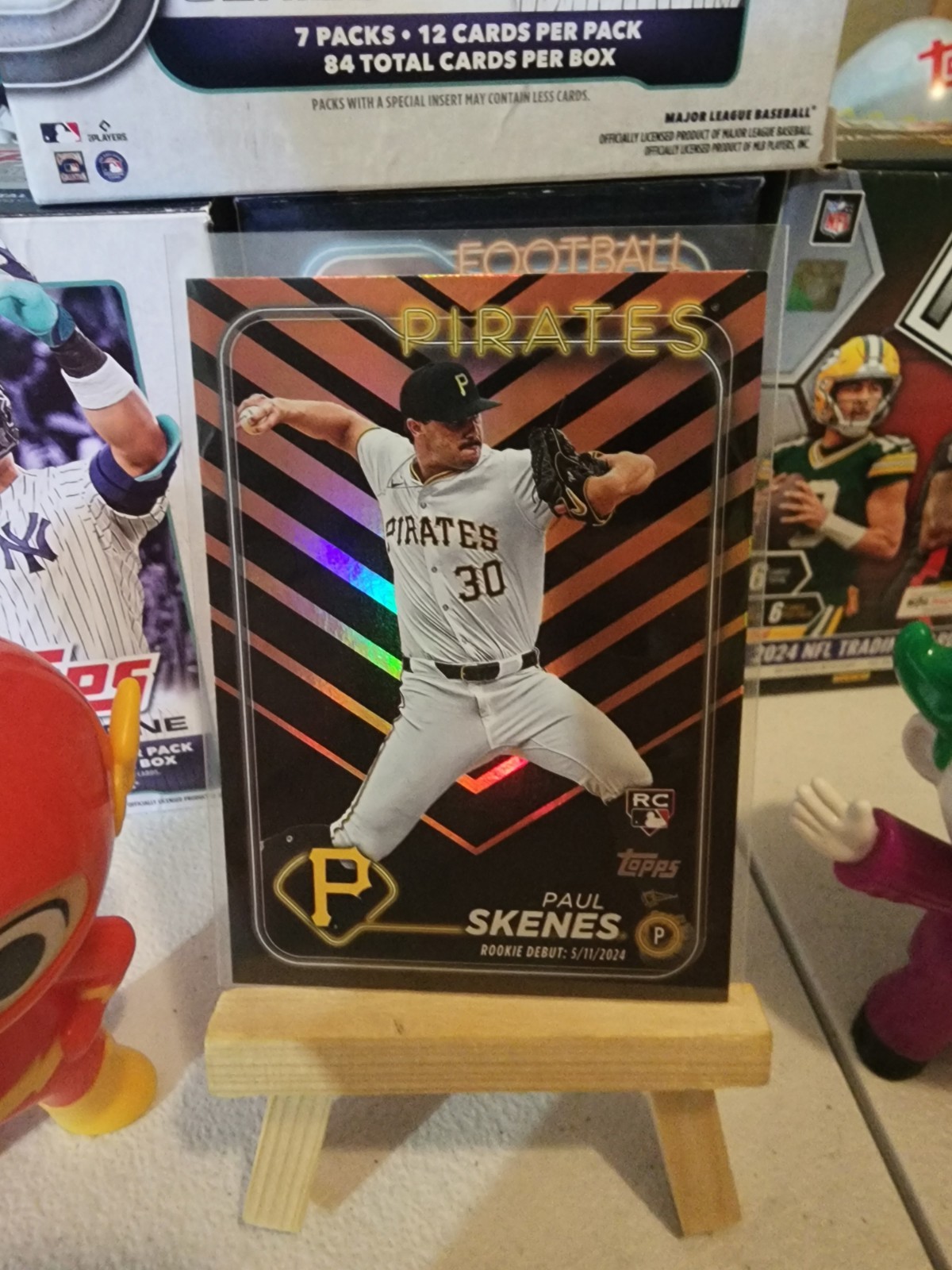 2024 Topps Update Paul Skenes Rookie Debut RC Holiday Orange Black Foil #US288