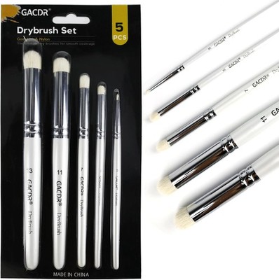 GADCR Dry Brush Pinsel Set, 5 Größen Professioneller Trockenpinsel für Mo