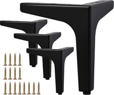 6 Inch Metal Furniture Legs, Set of 4 - Modern Diamond Triangle Black DIY Replac