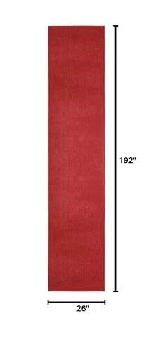 Brick Red Indoor Outdoor Area Rug 2X16 Low Pile Pet Friendly Durable Design - Image 2 of 4