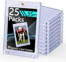 25 Pack Ultra Clear One Touch Magnetic Card Holder For 35PT Trading Sports Cards