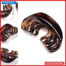 Hair Claw Clip 4 Inch Strong Hold for Thick Hair Coffee Color Durable Plastic