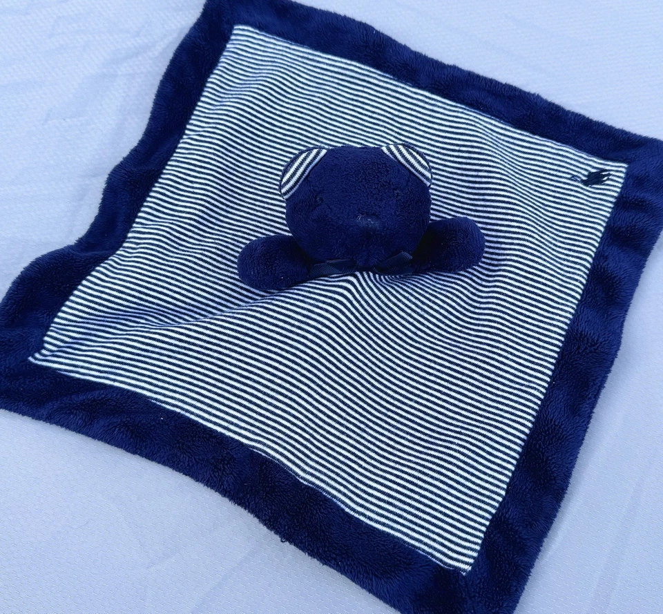Ralph Lauren Oso Manta de Seguridad Lovey Peluche Azul Blanco Rayas Peluche Bebé Difícil de Encontrar Foto 2 de 4