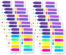 2800 Pcs Page Markers Bright Sticky Tabs, Translucent Small Arrow and Flags