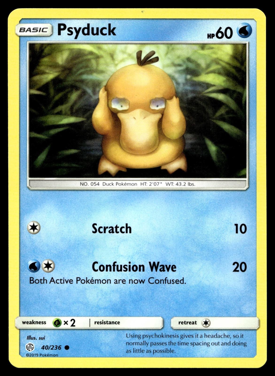 POKEMON PSYDUCK COSMIC ECLIPSE 40/236 C NM/M