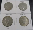 Set of 4 Kennedy Half Dollars – 1966–1969-D - 40% Silver – Collectible U.S.