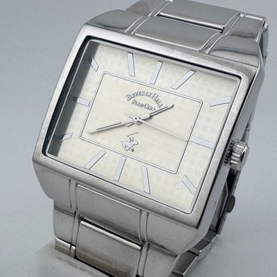 Beverly Hills Polo Club U.S.A. Quartz Watch Men Silver Rectangle New Batte 8.25''