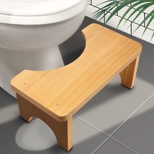AZEN Toilet Stool Squat Adult, Wood Poop Stool for Bathroom Adults, 7 Inch Heigh