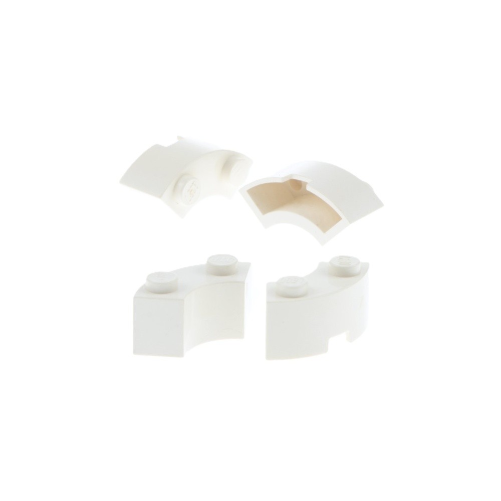 4X Lego Fountain Brick 2X2X1 White Curved Macaroni Round Corner 4501579 3063