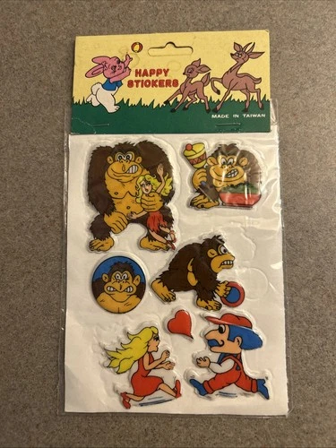 Vintage 1980s Nintendo Mario/donkey Kong Puffy Stickers. Unopened Rare NES