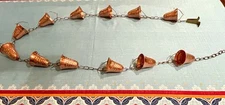 Marrgon Copper Rain Water Chain with Hammered Bell Shaped Cups 8.5 Feet Long EUC