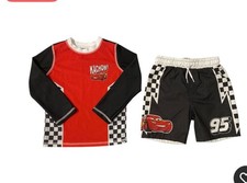 Disney Cars Character Toddler Boys 2-Pc Rashguard and Swim Trunk Set Size 18M