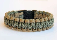 Paracord Survival Bracelet Cobra - Coyote Tan & ACU
