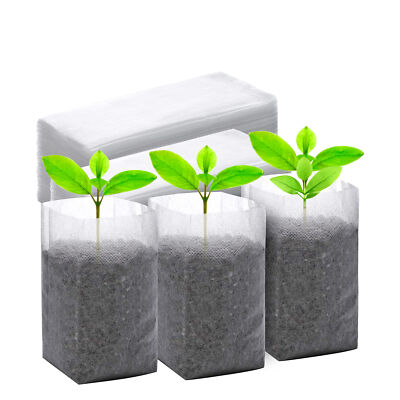 100 PCS Nursery Bags, 5.5X6'' Non-Woven Plants Grow Gardening Seed 3 x 3 x 5''