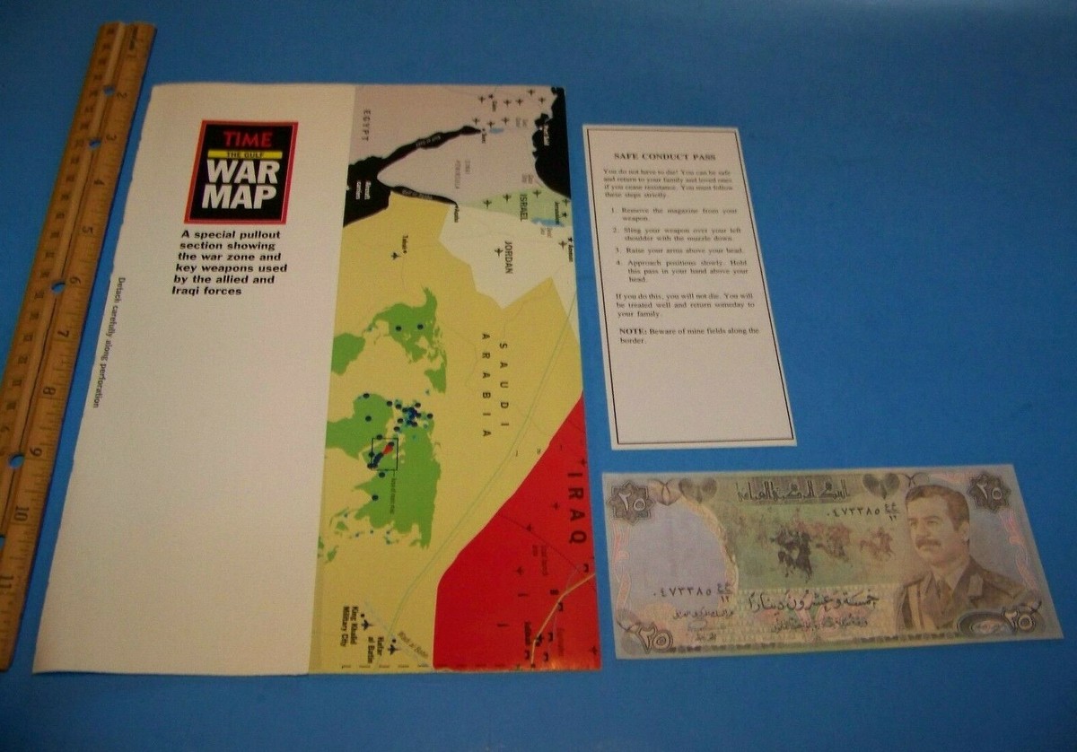Time The Gulf War Map Military Balance on Reverse & Iraq Safe