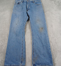 Levis 517 Jeans Mens 36x30 Blue Denim Slim Bootcut Distressed Pockets