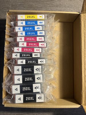 Box Of Ink Cartridges (250XL Black, 251XL) For Cannon Printer