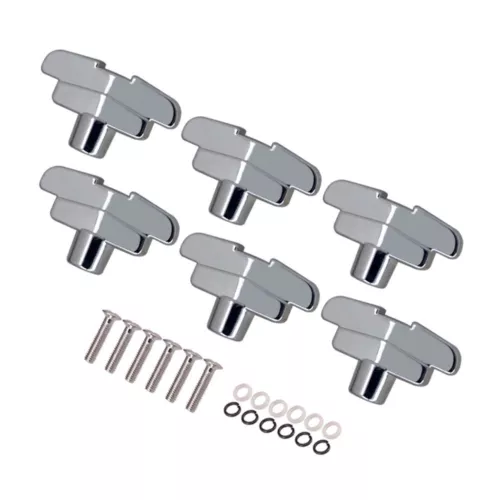 6pcs Guitar Tuning Pegs Zinc Alloy T Shape Knobs Keys Tuners Machine Heads H1L2