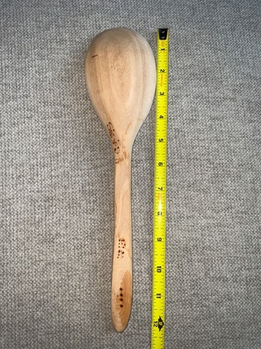 Handmade Wooden Spoon 12.25 Inch Elm - Picture 10 of 10