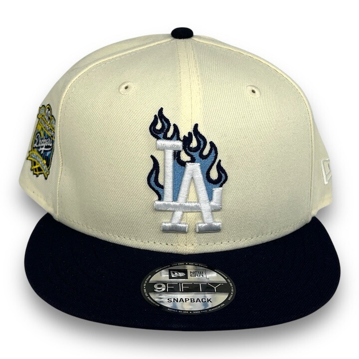 LA Dodgers Flame 950 Adjustable Snapback New Era Cap - Off White