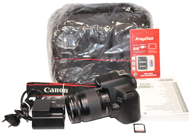 Canon EOS 2000D 24.2MP, Live View, WiFi schwarz  EF 28-80mm mit Zubehörpaket