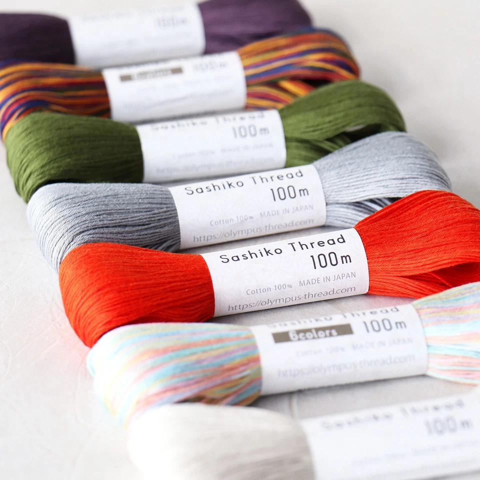 New Colours Sashiko Japanese Embroidery Cotton Thread Skein 100m by Olympus
