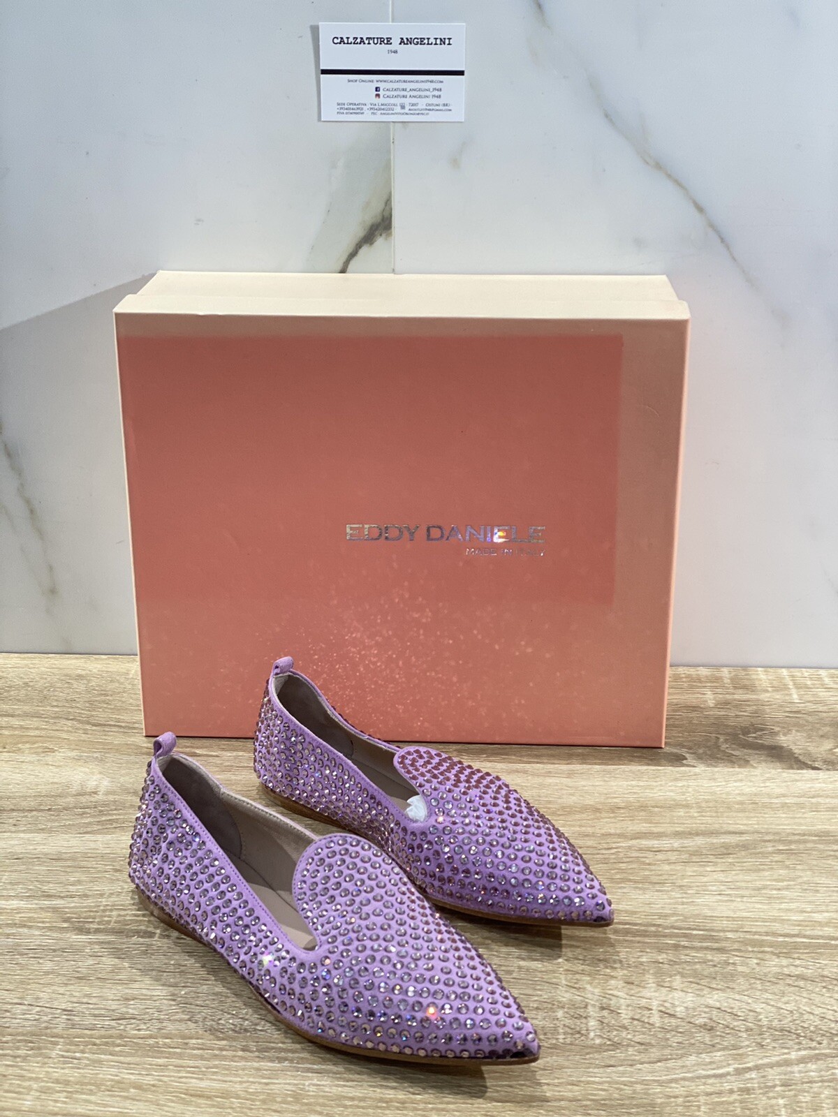 Eddy Daniele Bailarina Mujer Lila Real Swarovski Luxury Botín 40