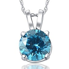 VS 1/4 - 2 Ct T.W. Blue Diamond Solitaire Pen...